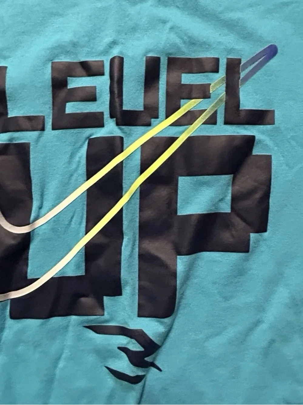 Boys Nike 3 Brands Blue Short Sleeve T Shirt Level Up Size X